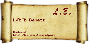 Léb Babett névjegykártya